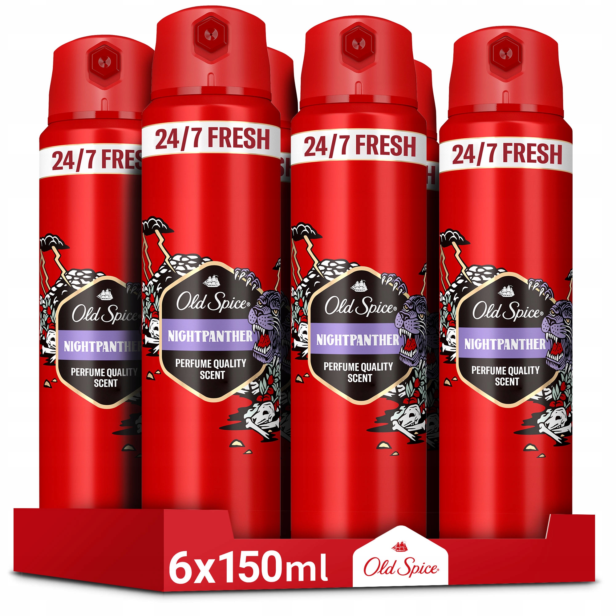 Pánsky deodorant Old Spice Nightpanther v spreji 6x150 ml